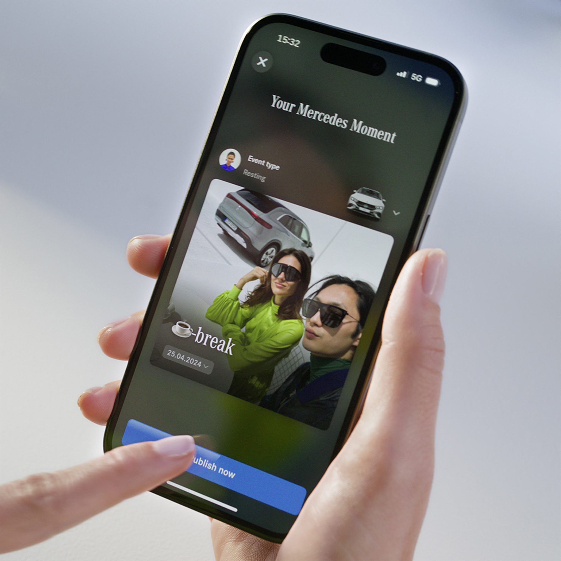 Aplicație Mercedes-Benz Stories | Aplicații | Mercedes-Benz Ecranul aplicației Mercedes-Benz Stories.