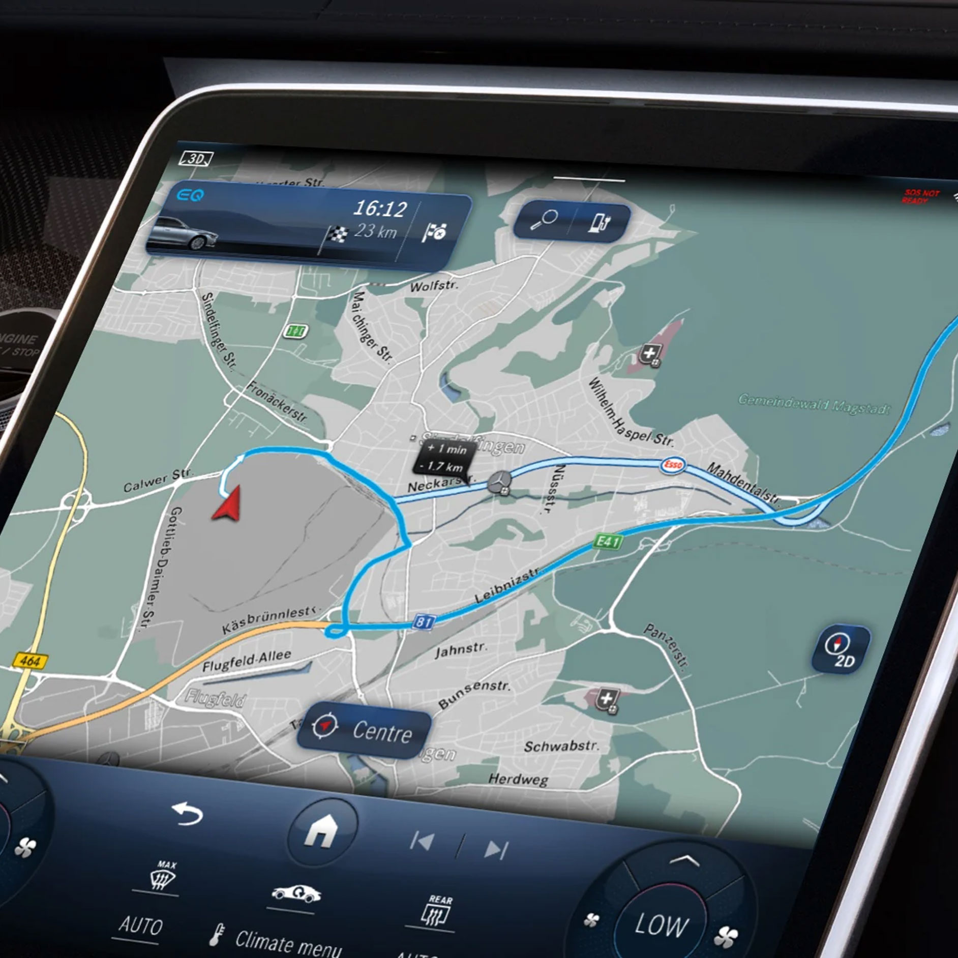 Ghidaj online de traseu | Pachet Excellence | Mercedes-Benz O imagine exemplificativă a funcției Ghidaj online de traseu.