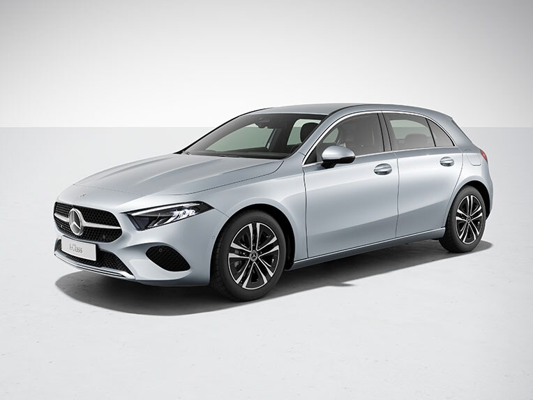 Exteriorul modelului Clasa A Limuzină compactă de la Mercedes-Benz cu linia de echipare Progressive.
