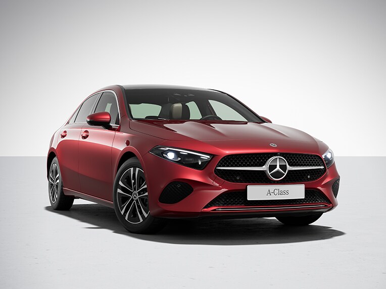 Exteriorul modelului Clasa A Limuzină de la Mercedes-Benz cu linia de echipare Progressive.