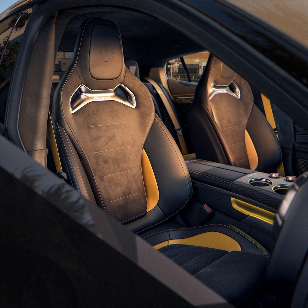 Interiorul modelului GT Coupé cu 4 uși de la Mercedes-AMG.