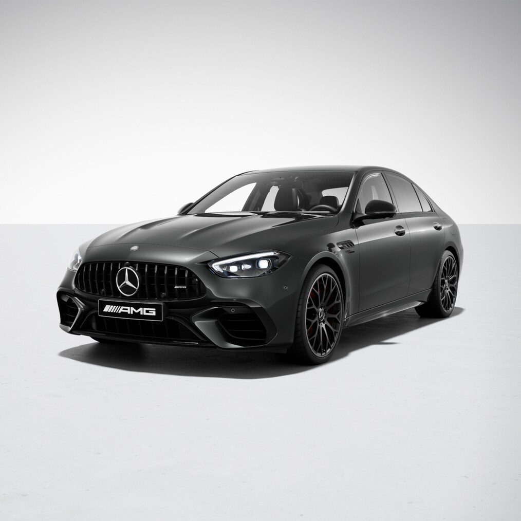 Perspectivă din spate a modelului Mercedes-AMG C 63 S E PERFORMANCE 4MATIC+ limuzină.
