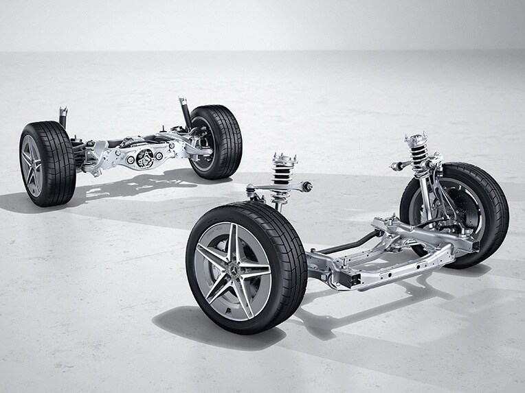 Suspenia limuzinei clasa C Mercedes-Benz.