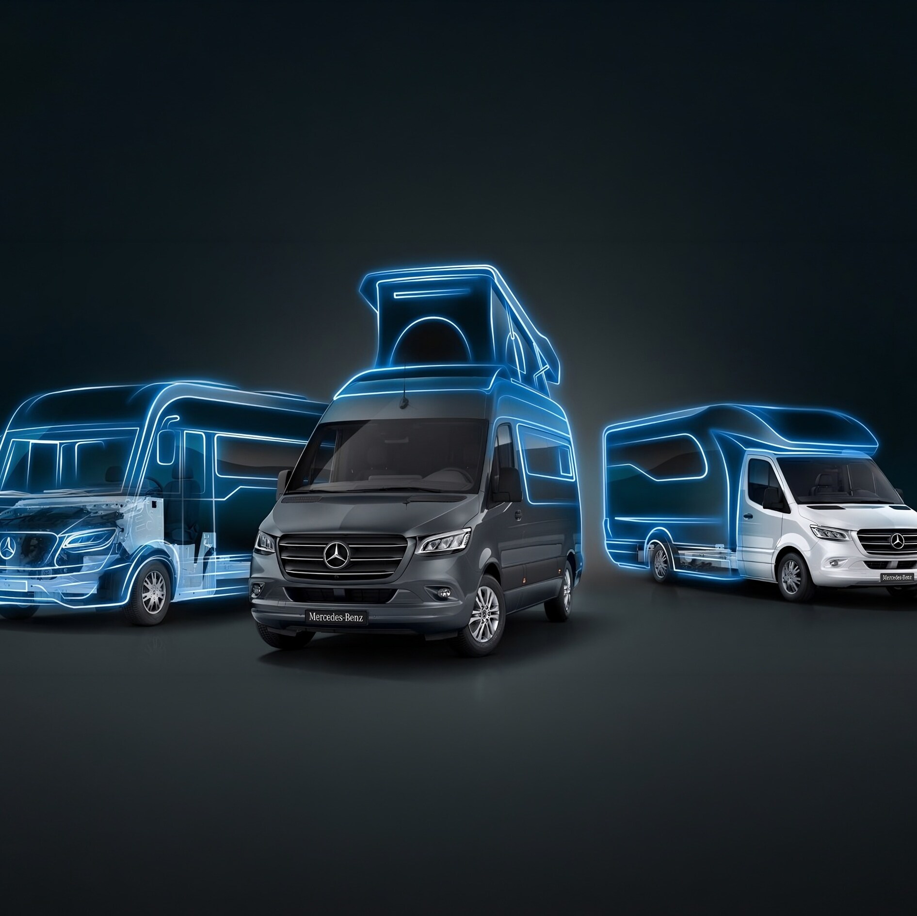 Selecție de autorulote Sprinter cu concepte flexibile de conversii și un design modern, recreativ al autovehiculelor.