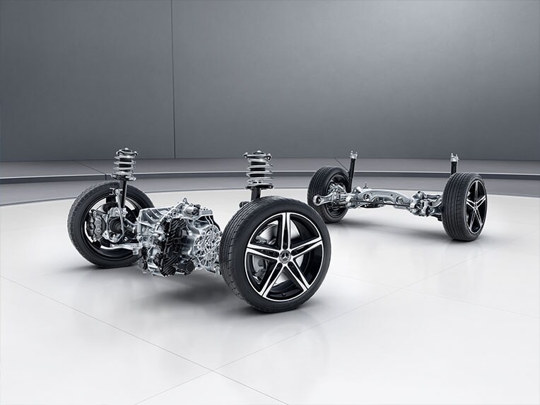 Trenul de rulare cu reglare adaptivă a amortizării la noul model Mercedes-Benz CLA Coupé.