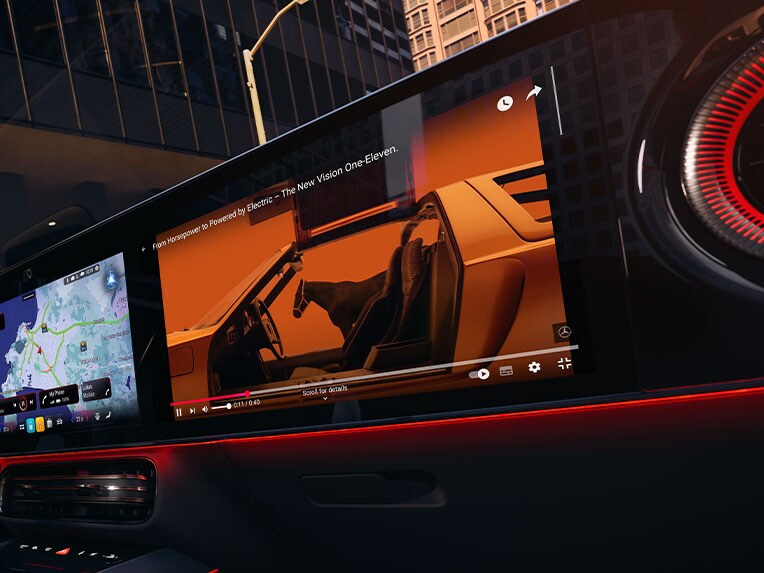 Interiorul noului CLA de la Mercedes-Benz cu MBUX Superscreen.