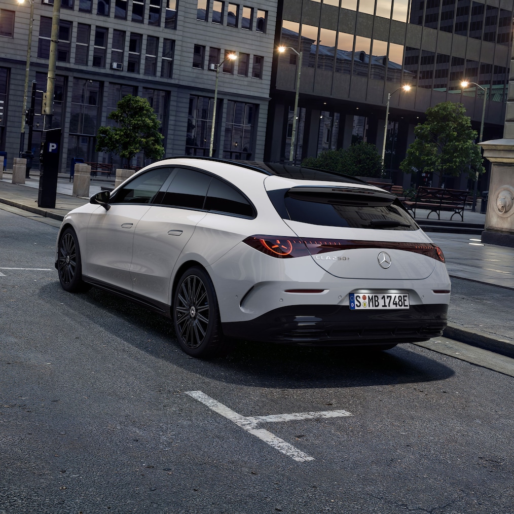 Designul spate al exteriorului modelului electric CLA Shooting Brake.