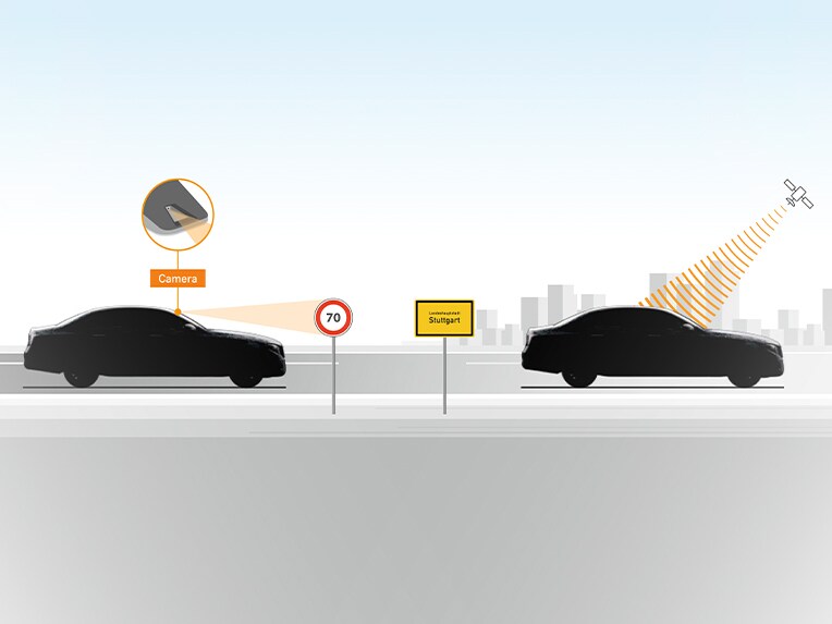 Asistentul de limitare a vitezei din modelul Mercedes-Benz CLS.