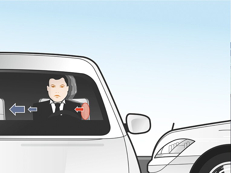 O reprezentare grafică a pachetului Plus de asistență la rulare în noul model EQE SUV de la Mercedes-Benz.