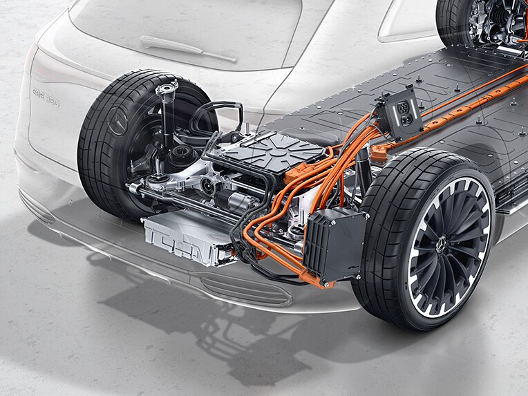 Tracțiunea integrală 4MATIC în noul model EQE SUV de la Mercedes-Benz.