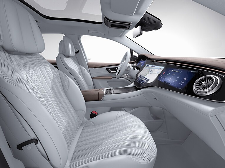 Interiorul modelului EQS SUV cu linia Electric Art.