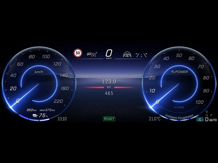 Monitorizarea activă a autonomiei din modelul Clasa G complet electric de la Mercedes-Benz.