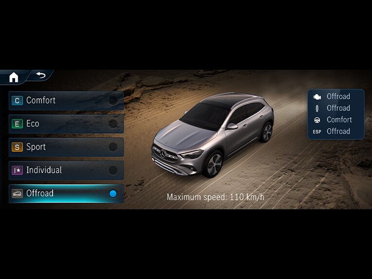 Pachetul sistem tehnic Offroad din noul model Mercedes-Benz GLA.