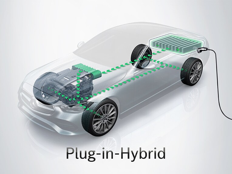 Modelul Mercedes-Benz GLA plug-in hybrid în vedere laterală din față.