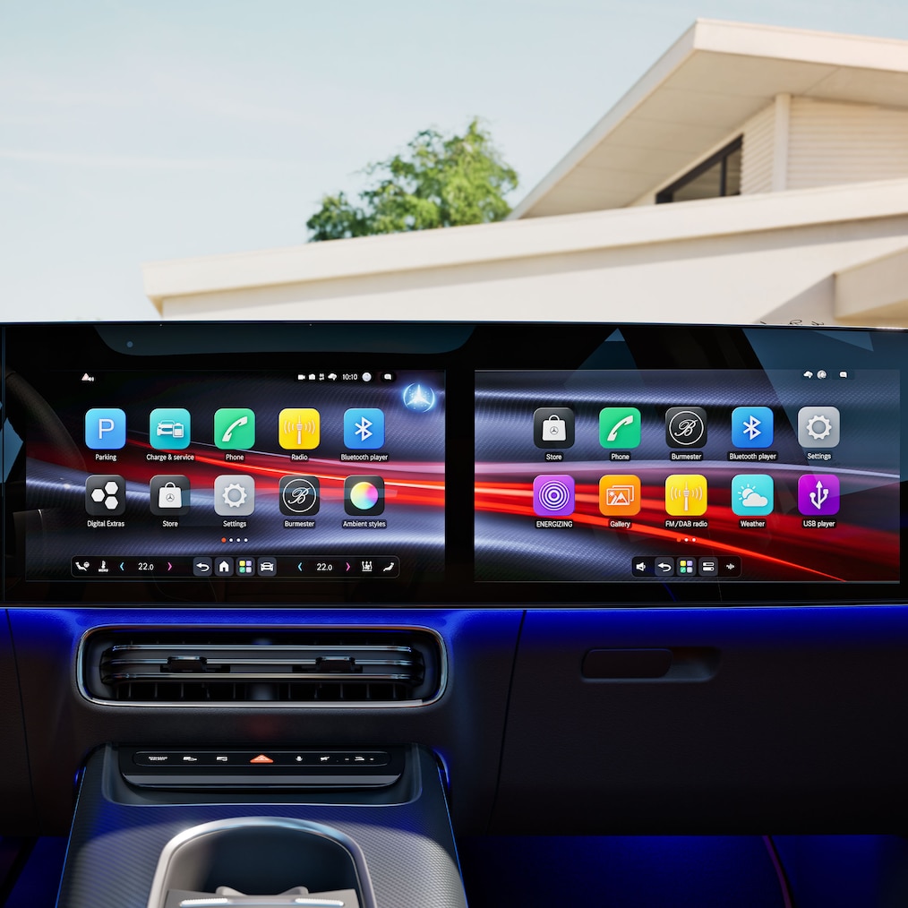 Sistemul de operare MB.OS al noului model GLB complet electric.