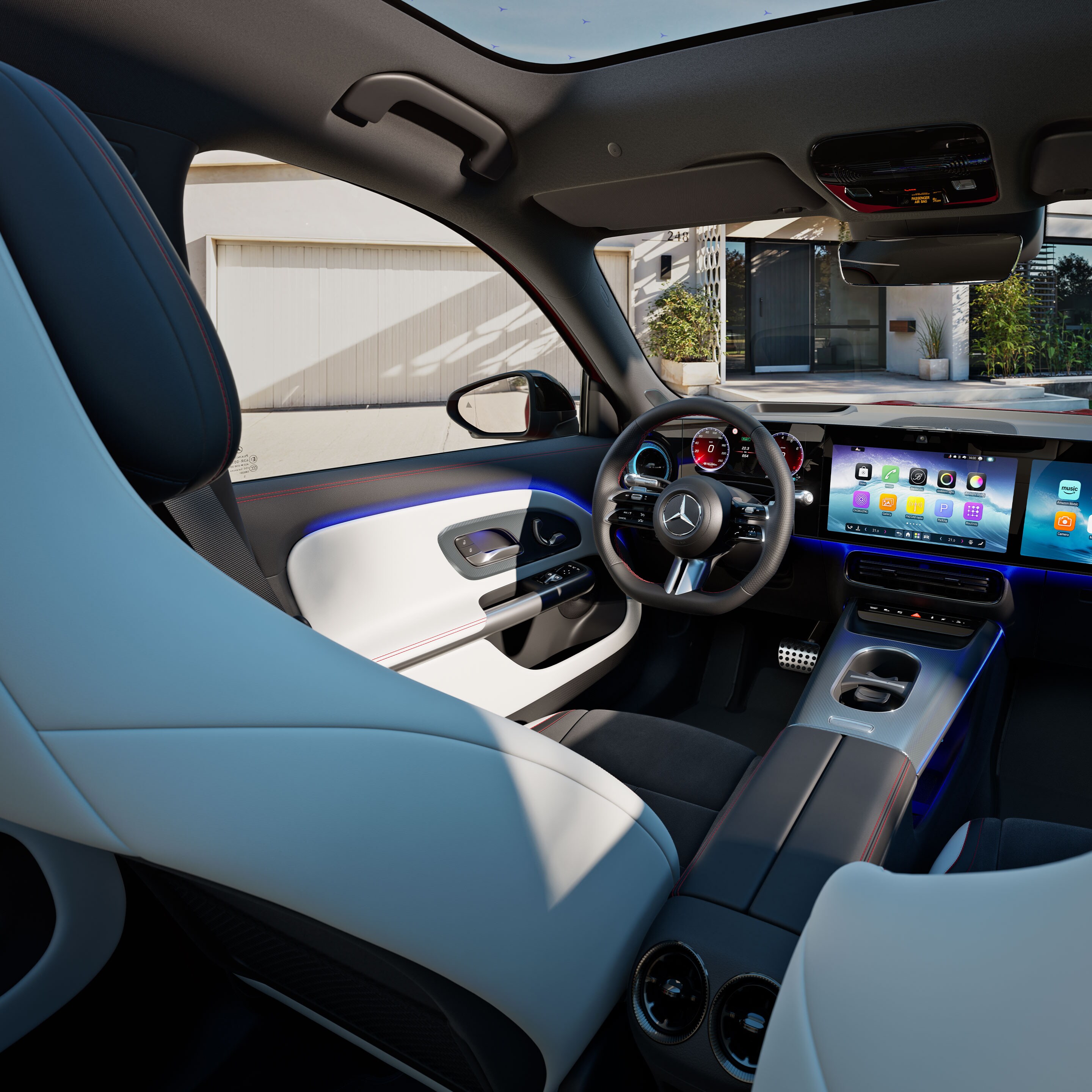 Interiorul noului model GLB de la Mercedes-Benz.