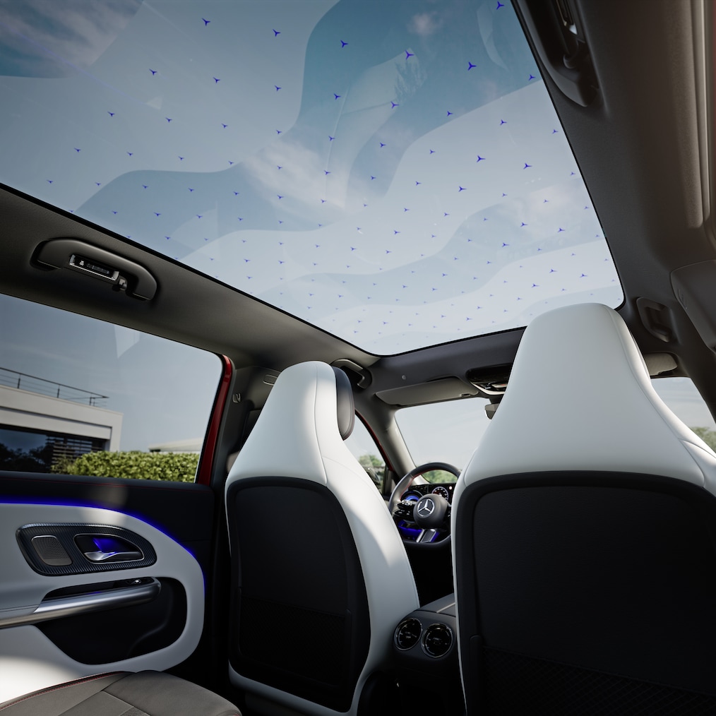 Trapa panoramică SKY CONTROL din GLB de la Mercedes-Benz.