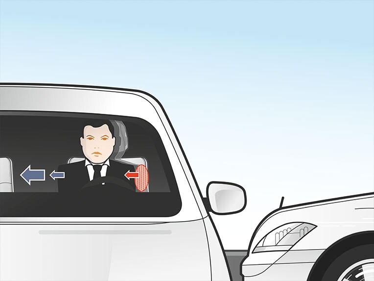 Modul de funcționare al sistemului PRE-SAFE® în modelul Mercedes-Benz GLC Coupé.