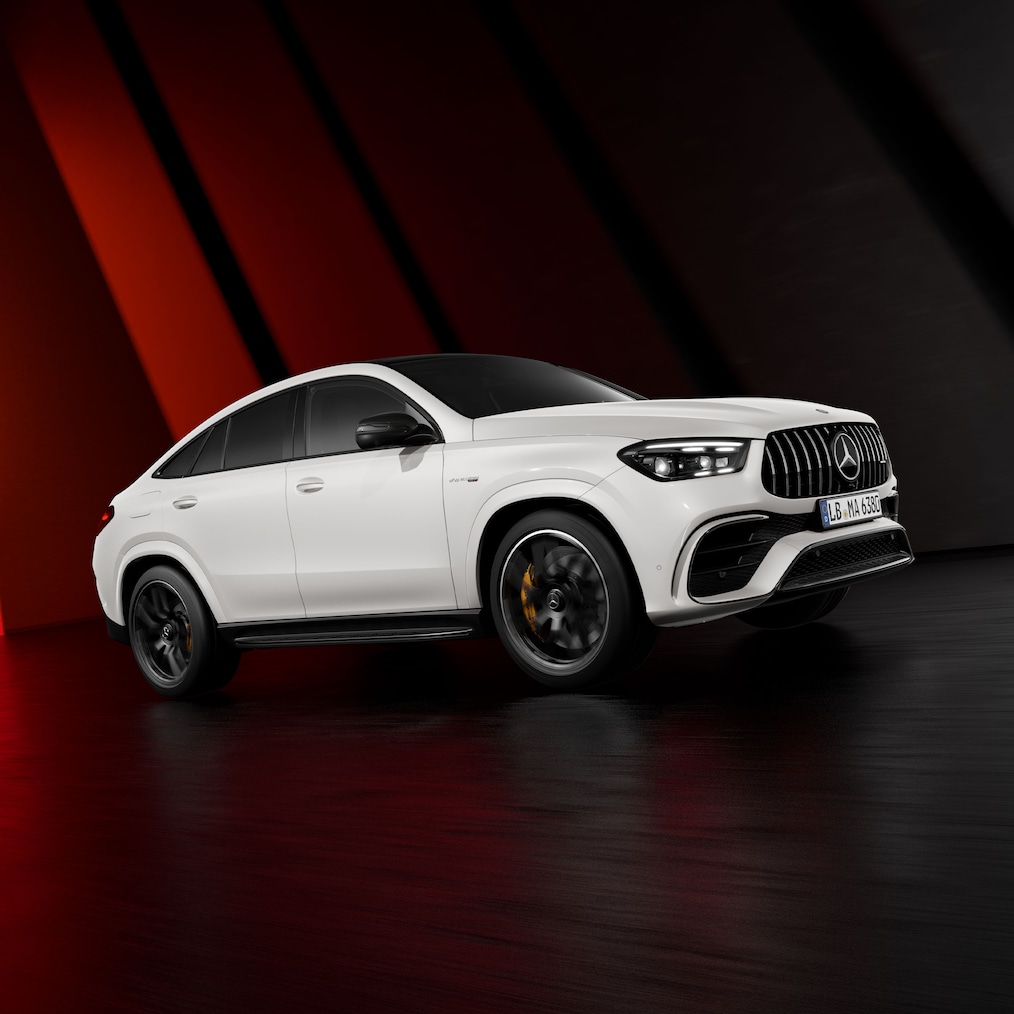 Un Mercedes-AMG GLE Coupé în vedere dinamică.