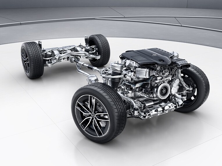 Tracțiunea integrală 4MATIC a noului model Mercedes-Benz GLE Coupé.