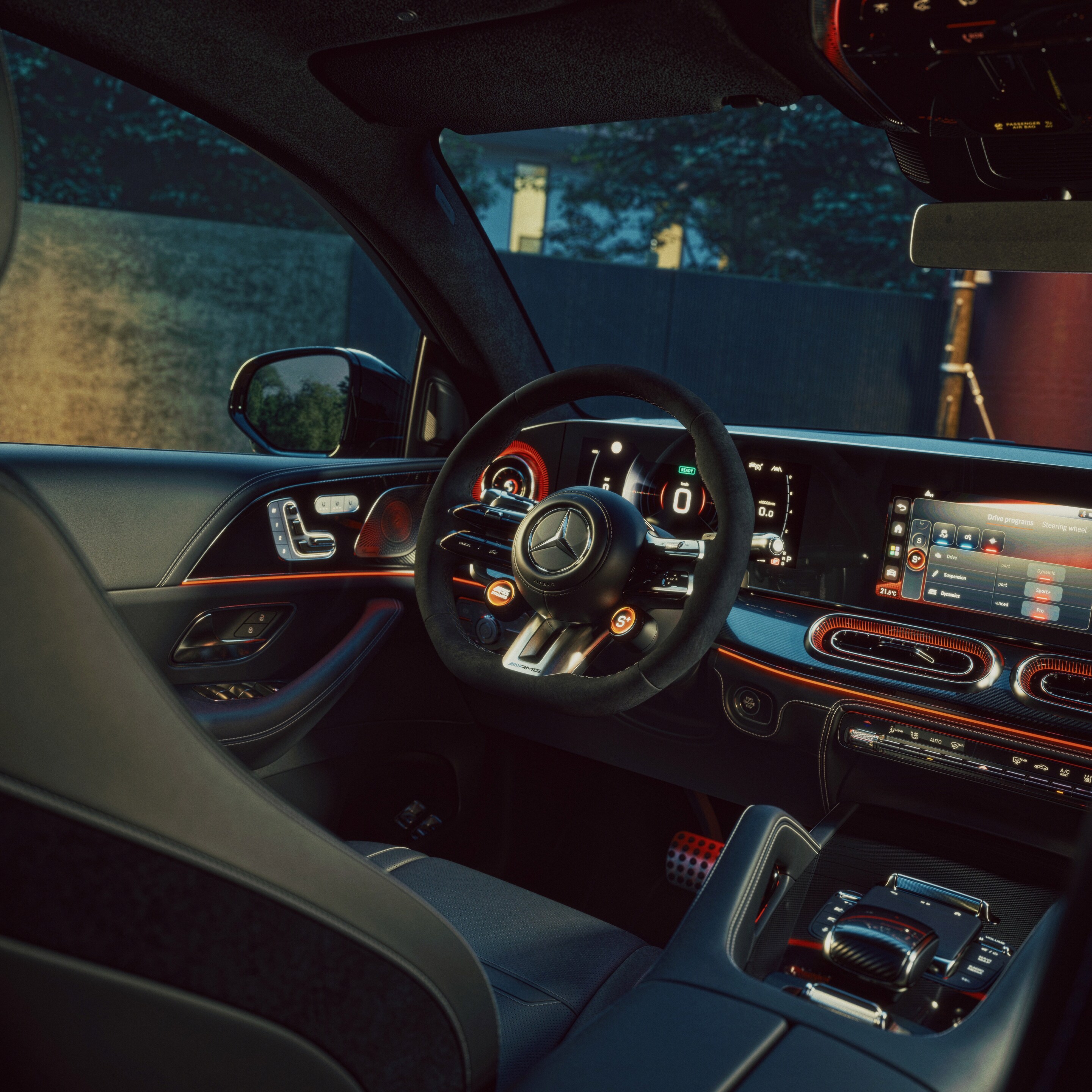 Interiorul noului model Mercedes-AMG GLE Coupé.