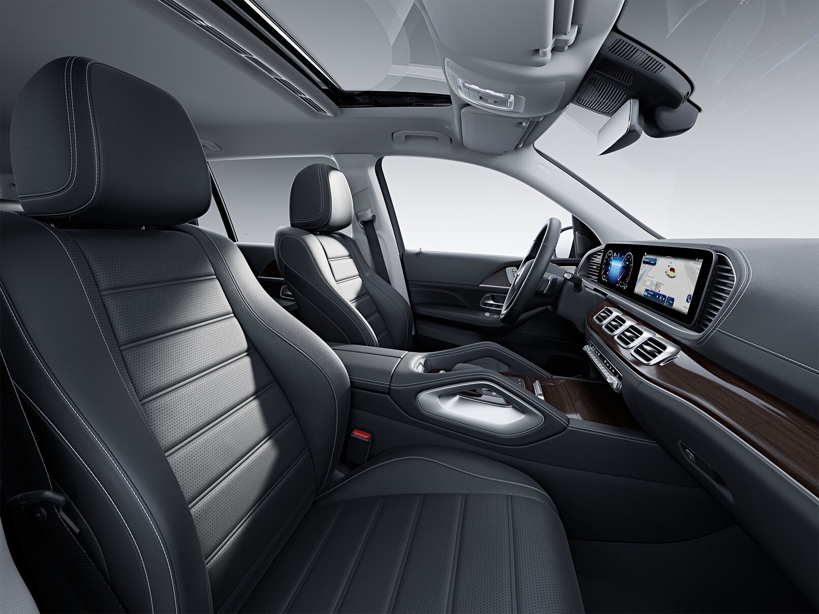 Habitaclul noului Mercedes-Benz GLS cu echipare standard.