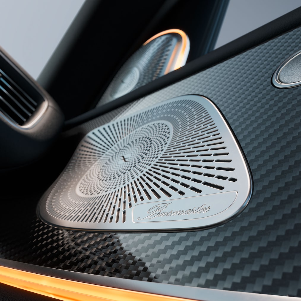 Difuzoarele sistemului de sunet Surround Burmester® al modelului Mercedes-Benz GLS.