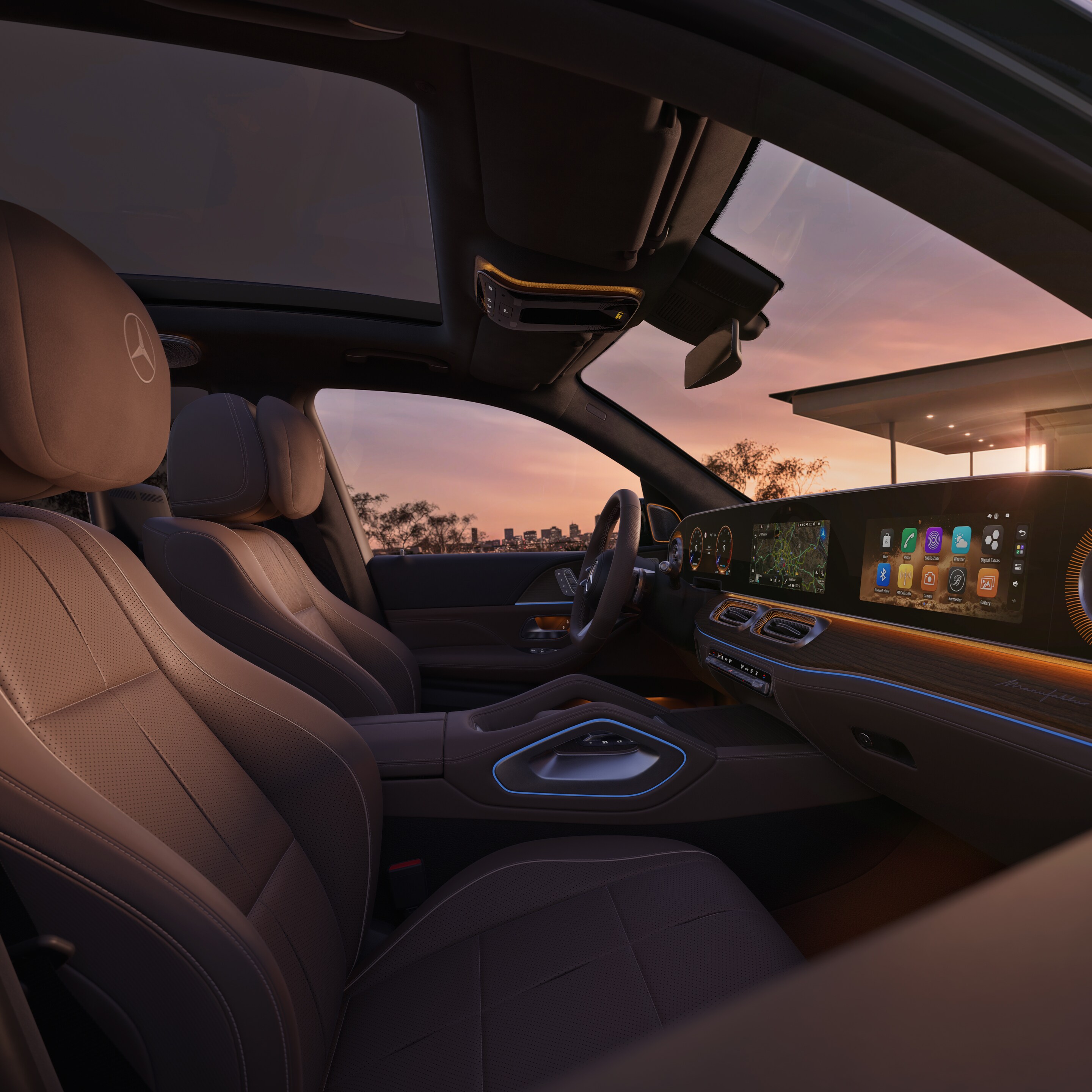 Interiorul noului GLS de la Mercedes-Benz.