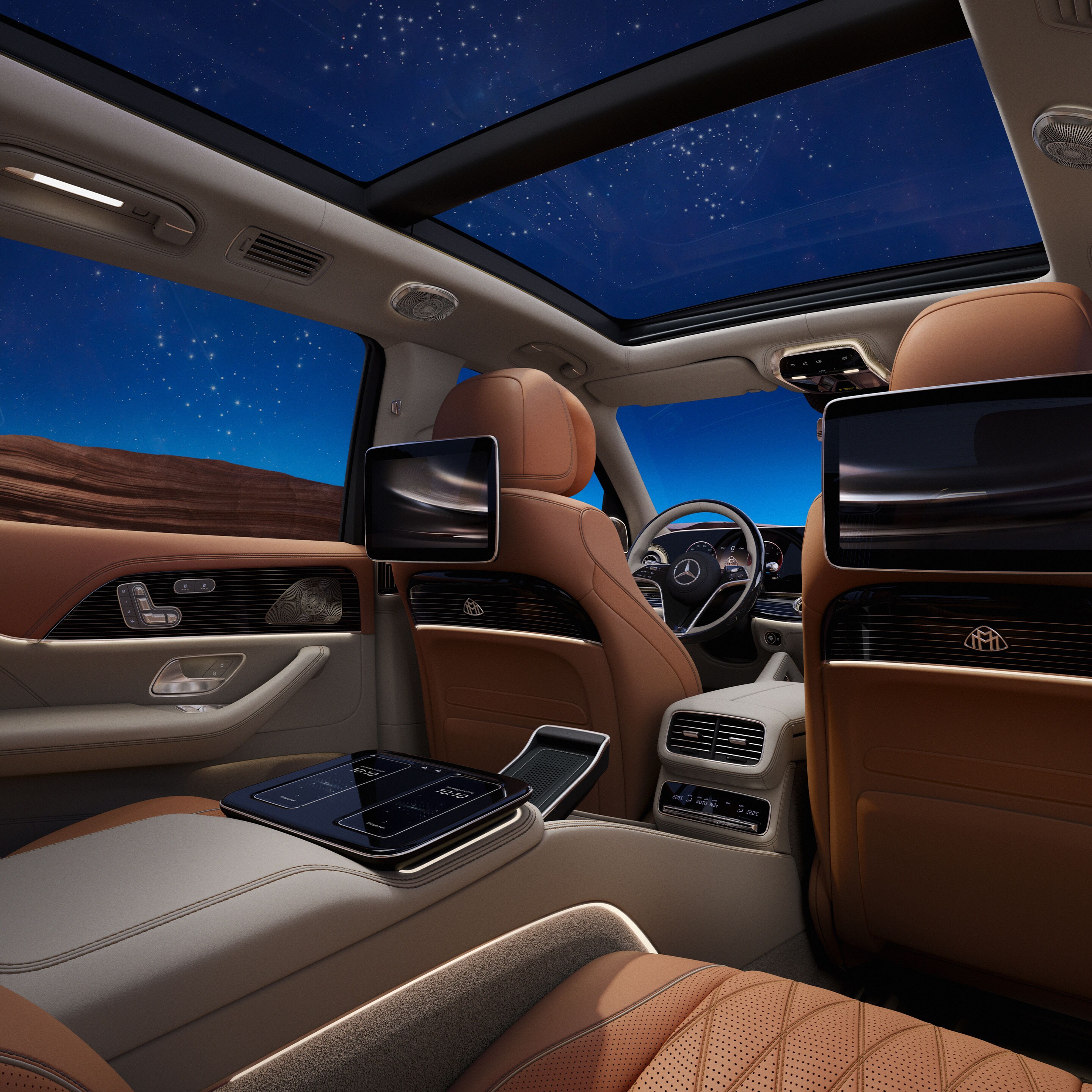Interiorul modelului GLS de la Mercedes-Maybach.