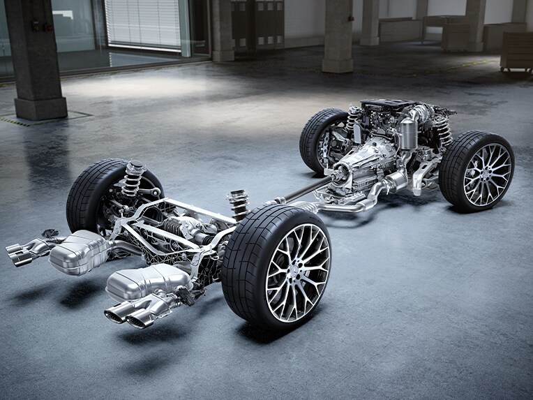 Reprezentarea puterii modelului Mercedes-AMG.