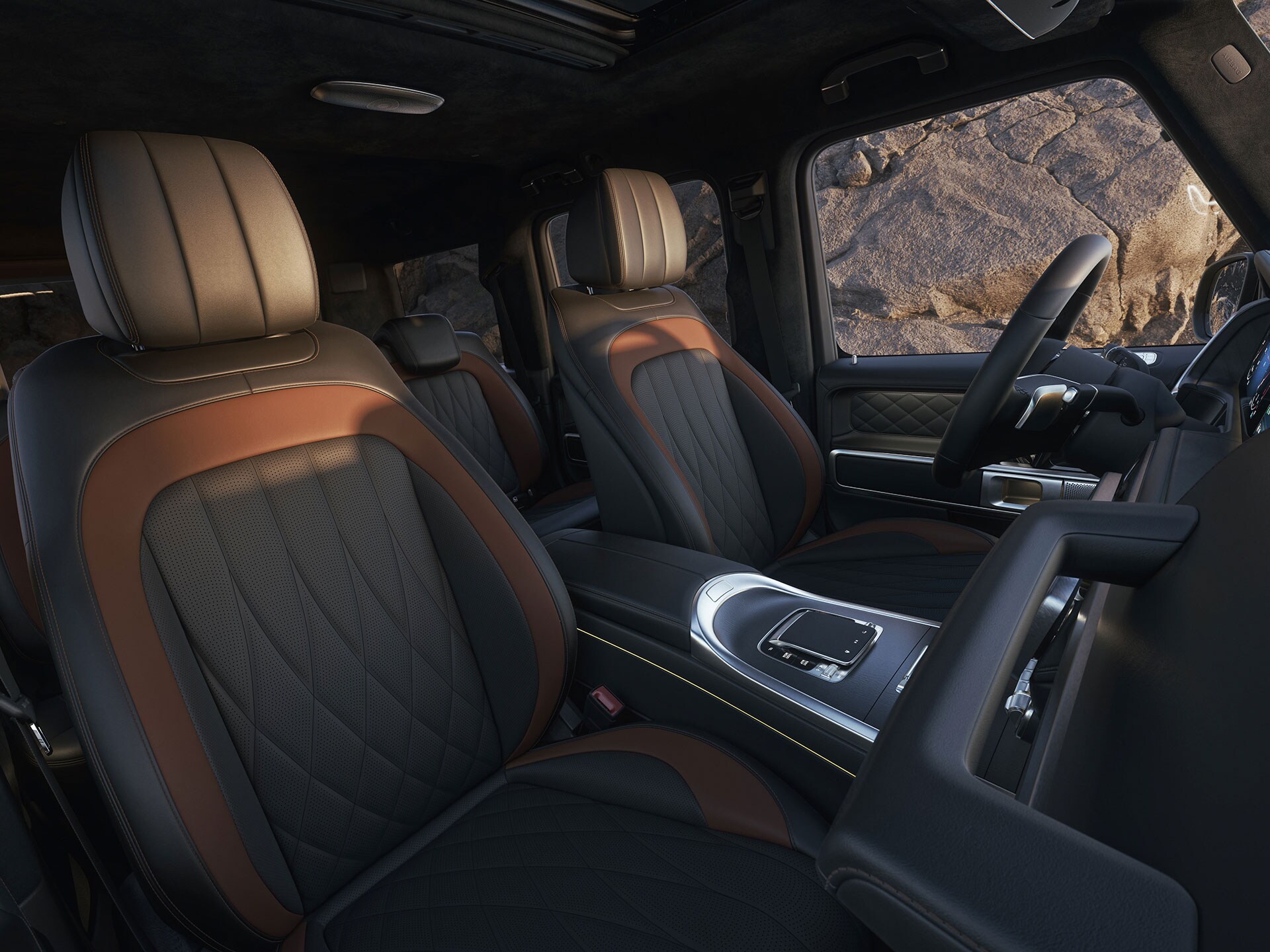 Interiorul modelului Mercedes-Benz Clasa G.