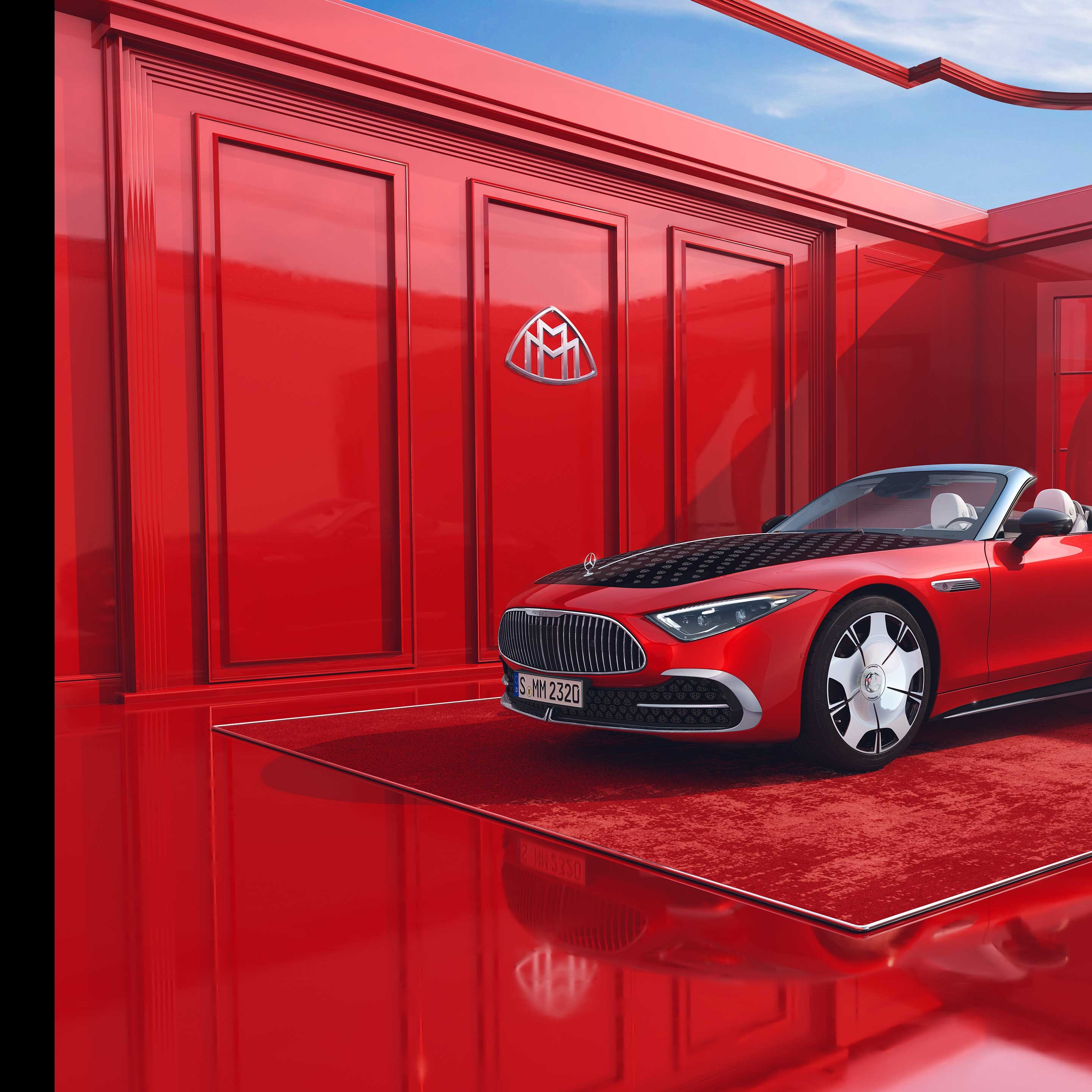 Perspectivă laterală a modelului Mercedes-Maybach SL 680.