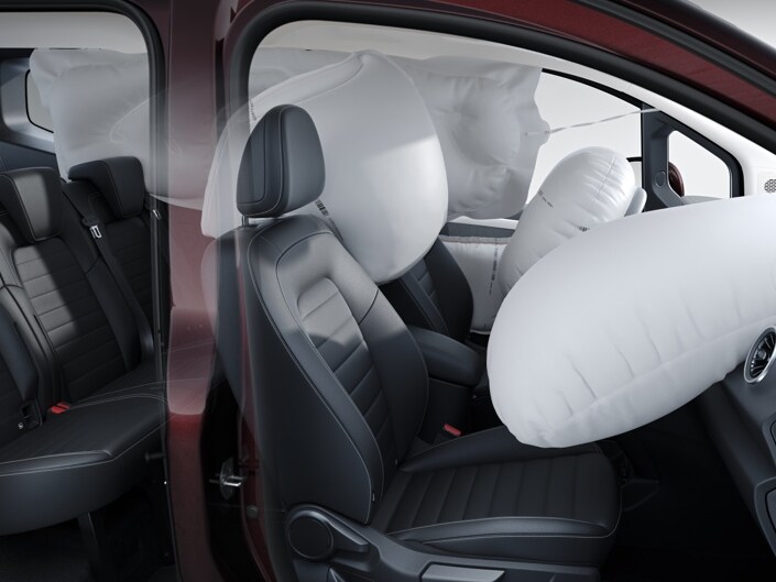 Airbag-urile din habitaclul modelului Mercedes-Benz Clasa T.