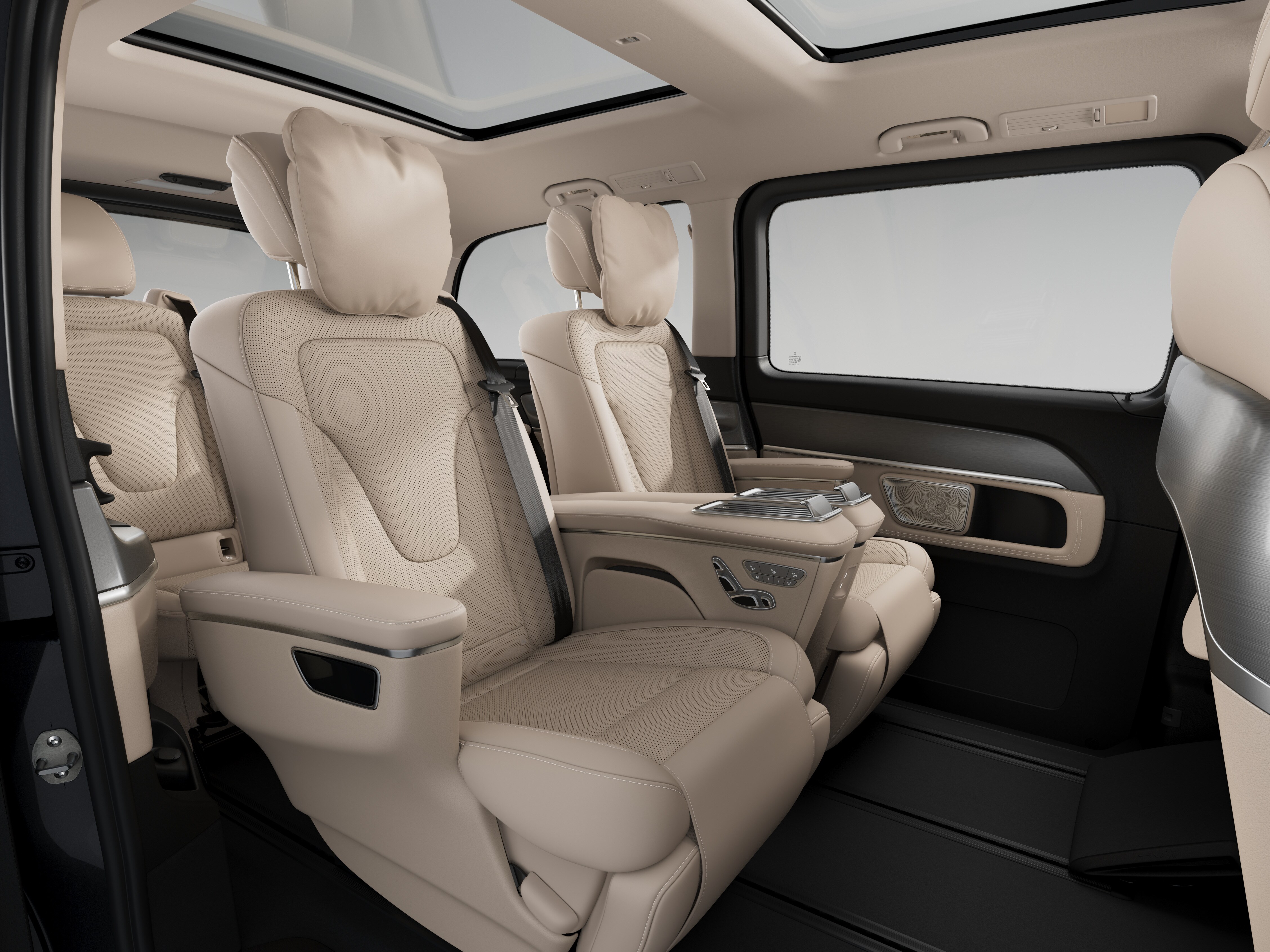 Scaunul de lux pe primul rând stânga și dreapta din modelul Mercedes-Benz Clasa V.