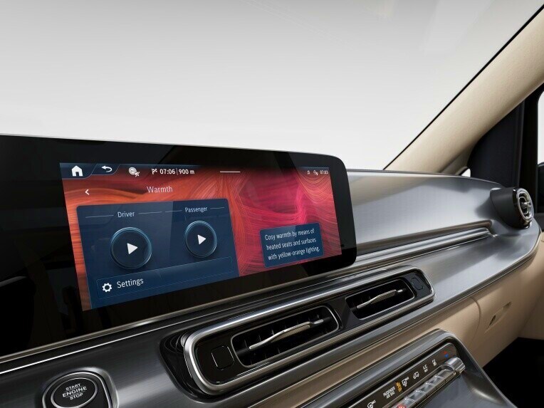 ENERGIZING comfort control în modelul Mercedes-Benz Clasa V.