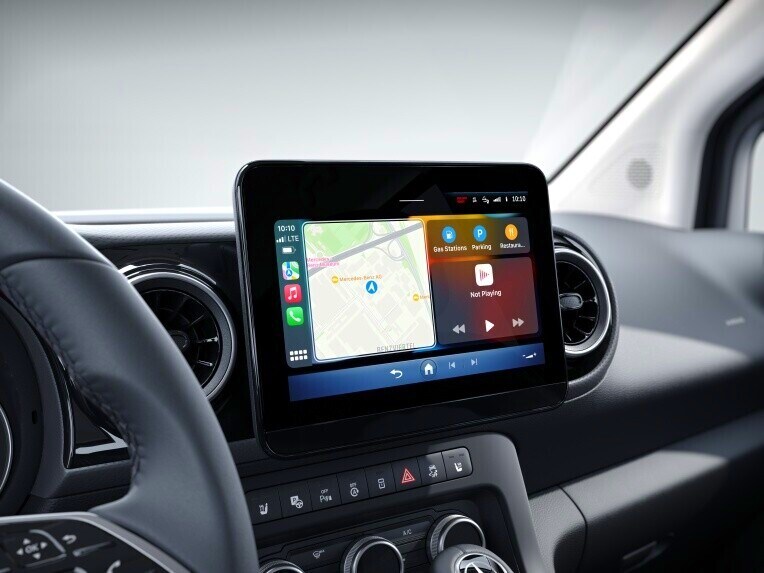 Integrarea smartphone în modelul Mercedes-Benz eCitan furgon.