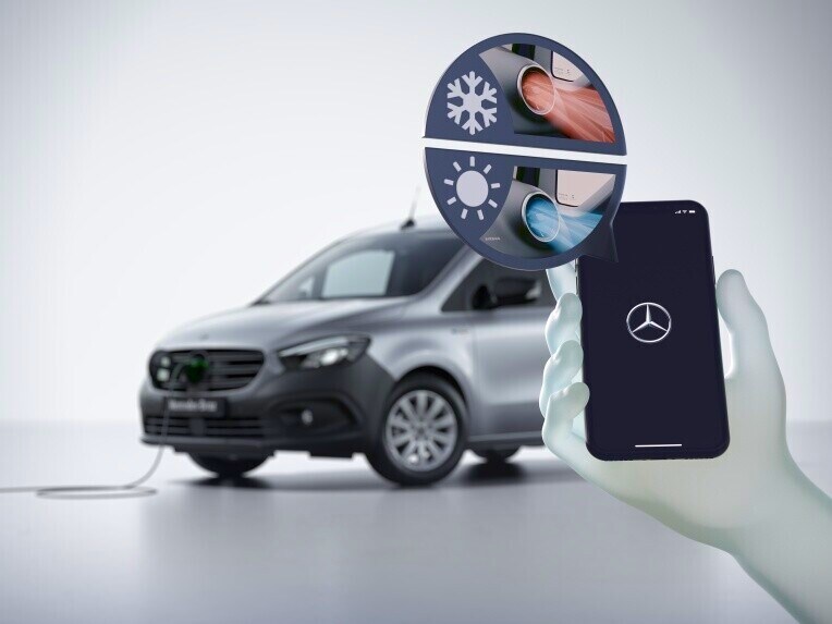 Preclimatizarea în modelul Mercedes-Benz eCitan furgon.
