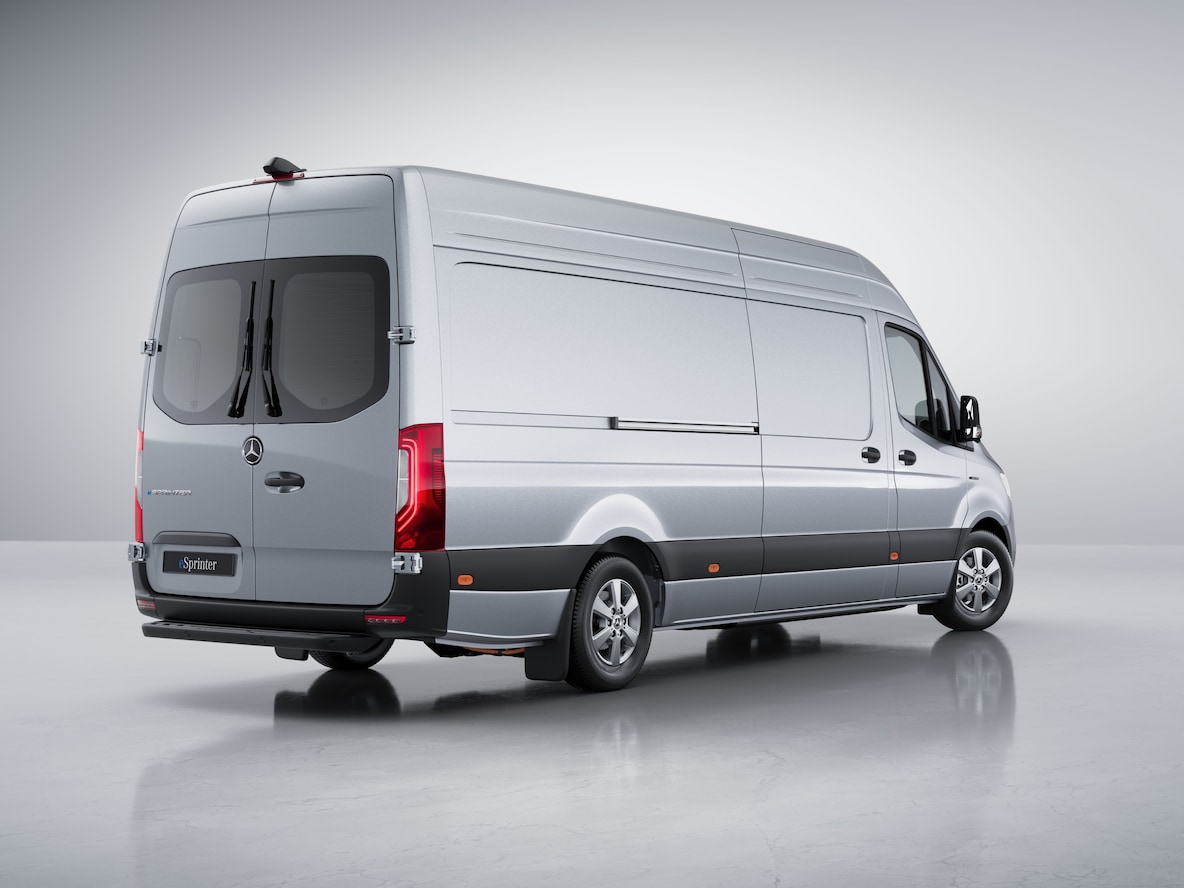 Exteriorul modelului eSprinter furgon de la Mercedes-Benz.