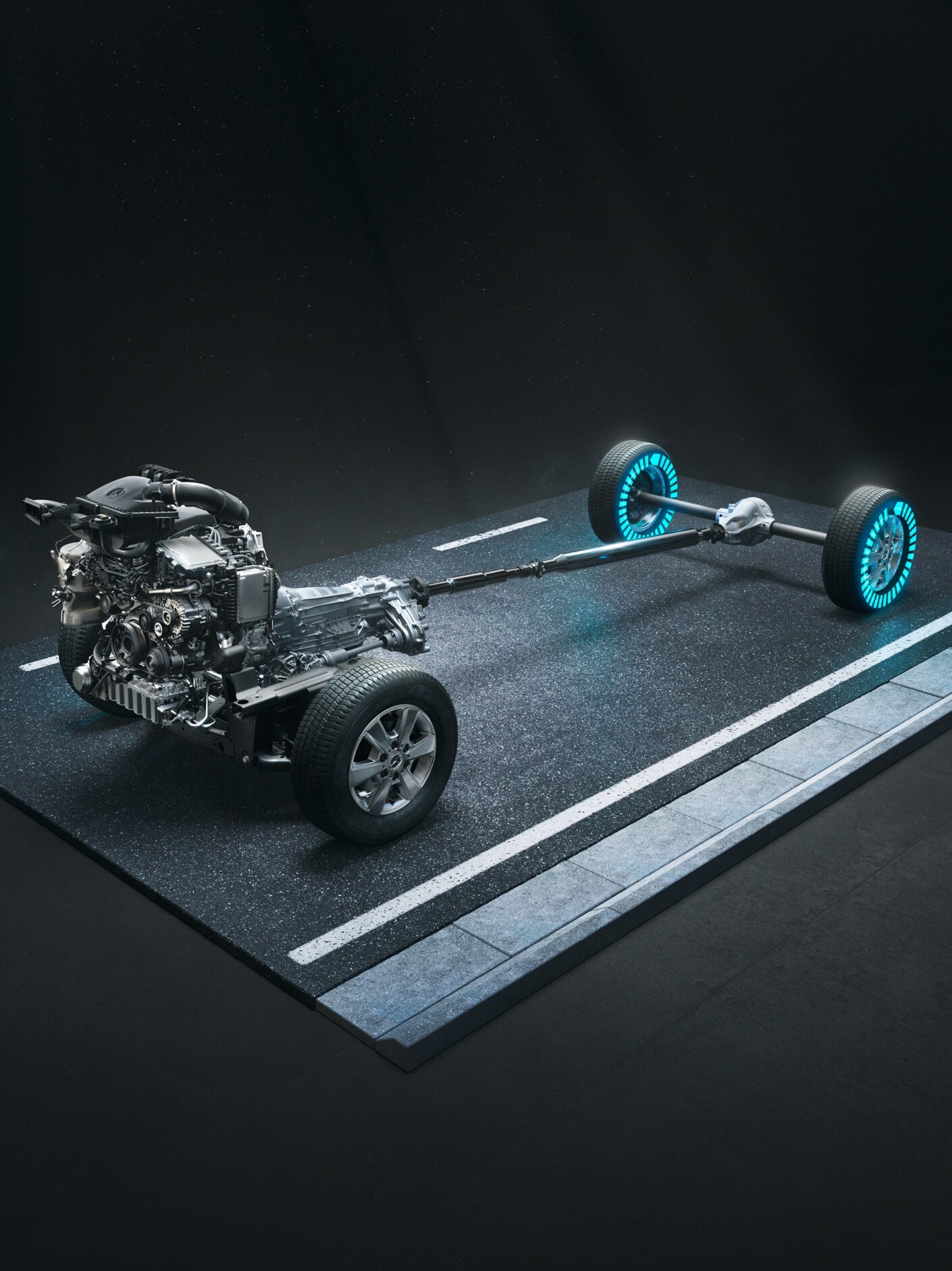 Tracțiunea integrală 4x4 cu cuplu la cerere a autovehiculului platformă Sprinter.