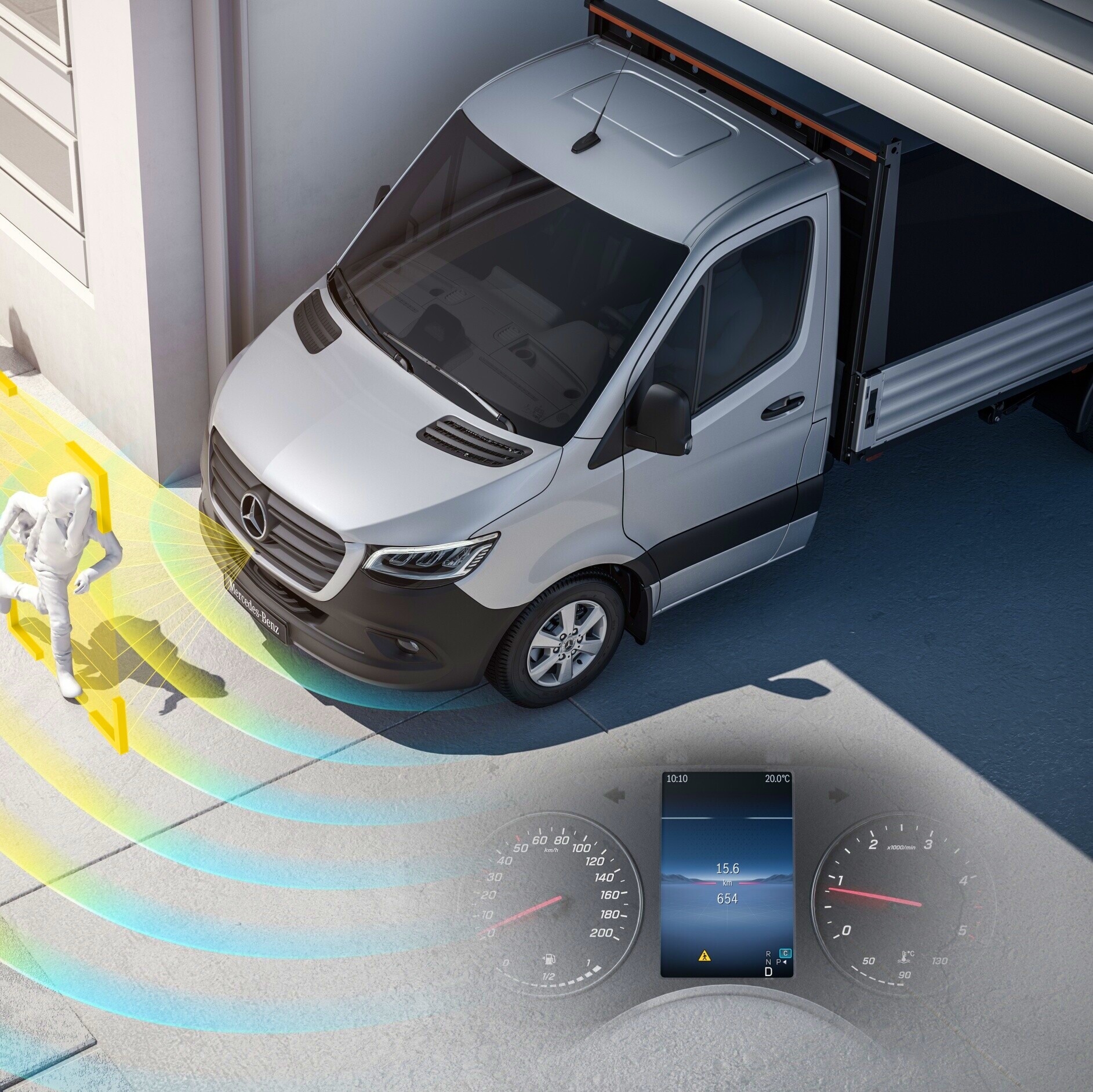 Sistem de informare la demarare (MOIS) | Autovehicul platformă Sprinter | Mercedes-Benz Sistemul de informare la demarare (MOIS) pentru autovehiculul platformă Sprinter de la Mercedes-Benz.