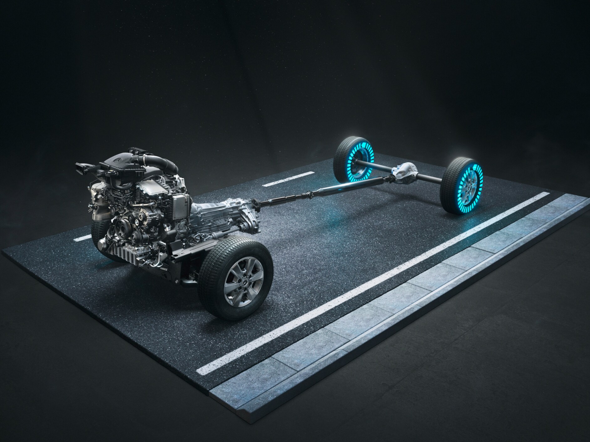 Tracțiunea integrală 4x4 cu sistem Torque-on-Demand a autodubei Sprinter