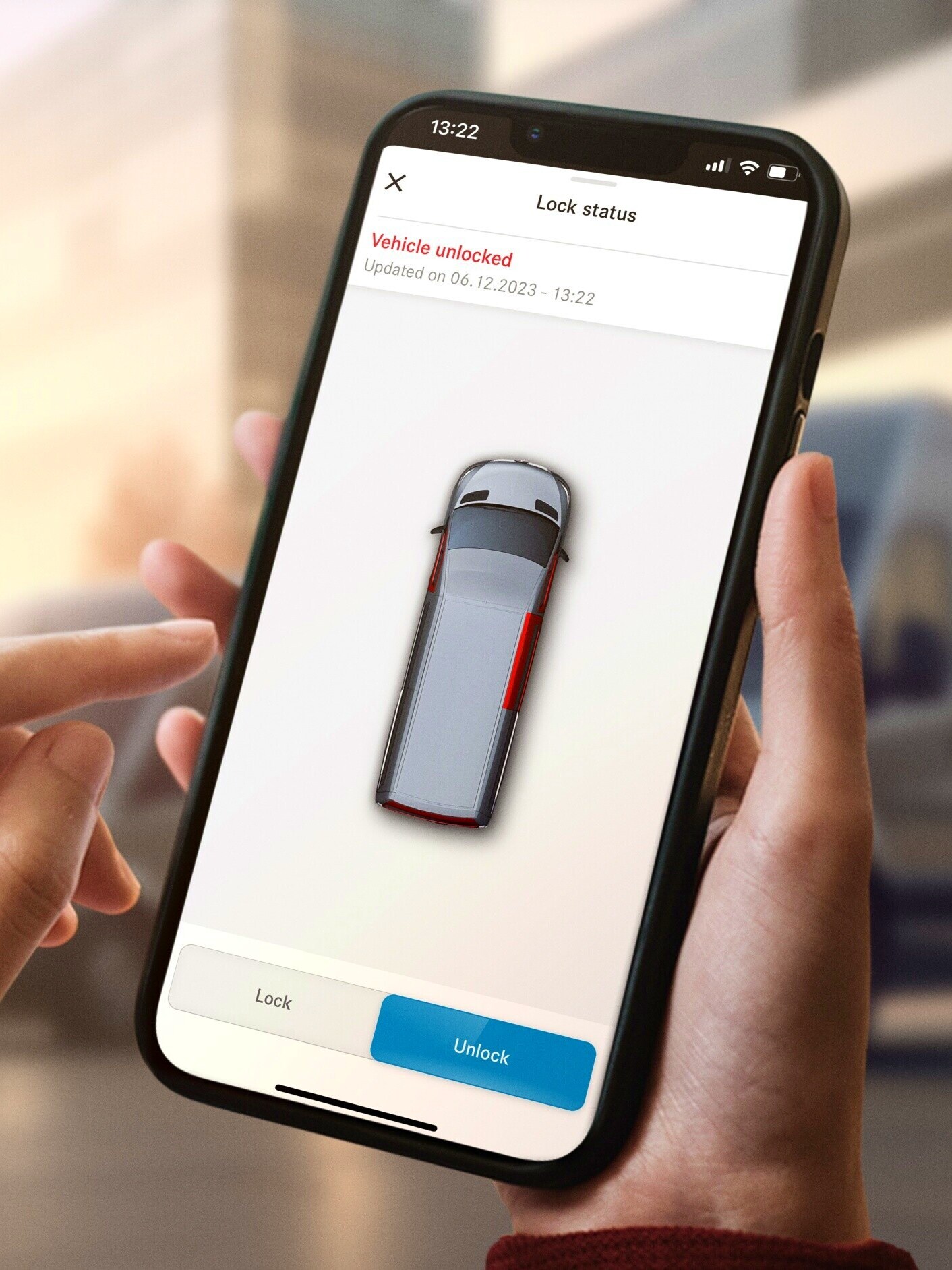 Extraopțiuni digitale pentru o furgonetă Mercedes-Benz.