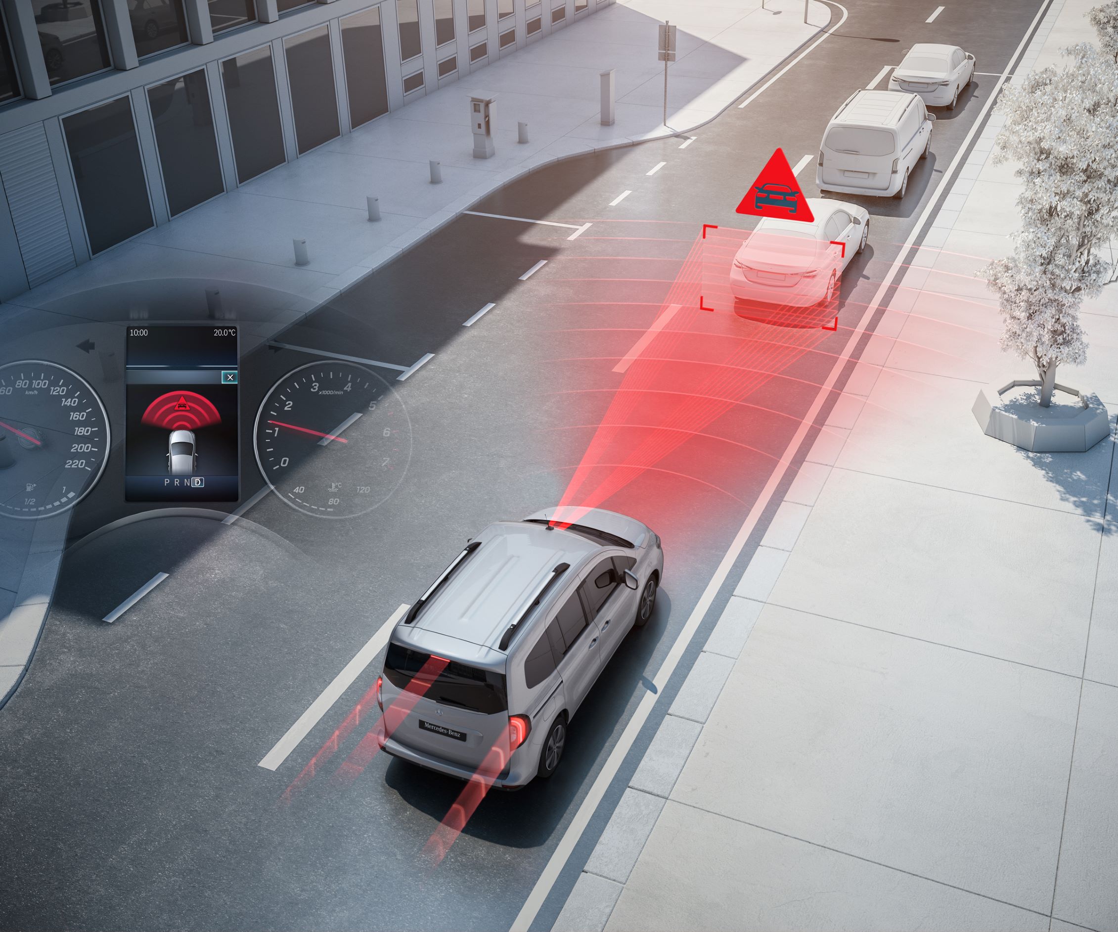 Sisteme de asistență la rulare | Mercedes-Benz Mercedes-Benz Citan cu sistemele de asistență la rulare.