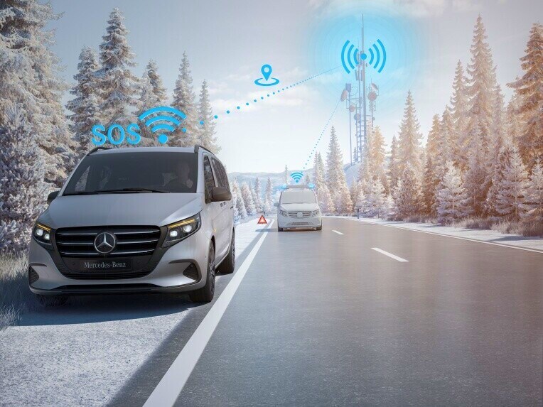 Apelul de urgență Mercedes-Benz poate oferi un avantaj decisiv în caz de urgență.