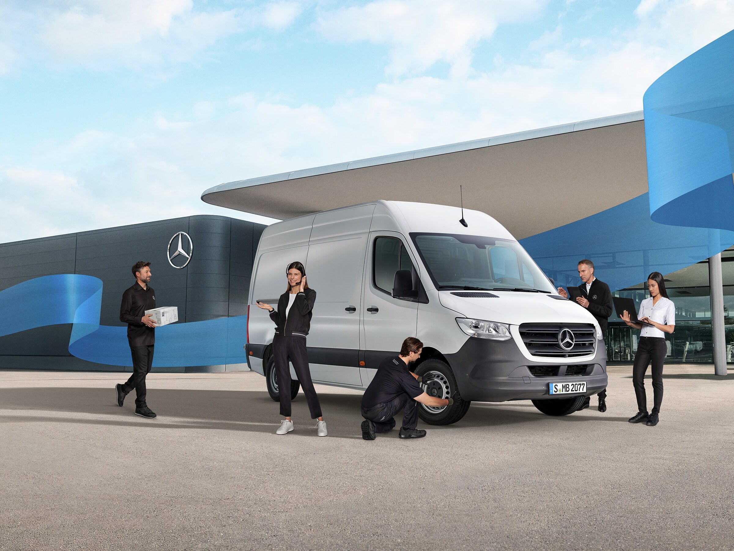 Service și asistență pentru Mercedes-Benz Sprinter într-un mediu modern (de autovehicule utilitare).