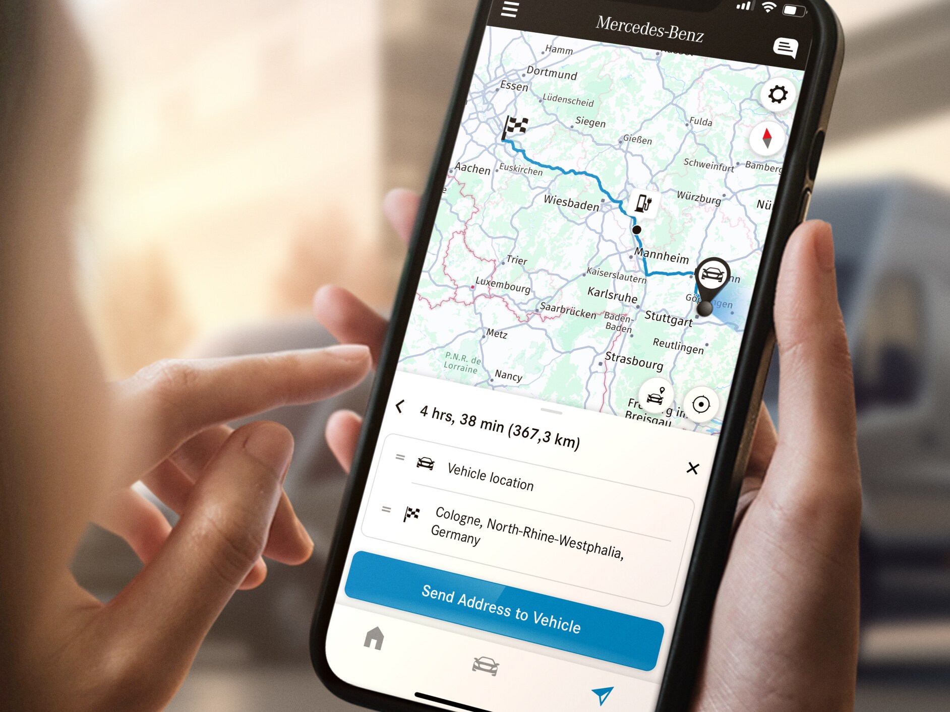 Funcția "Navigație cu Electric Intelligence" de la Mercedes-Benz.