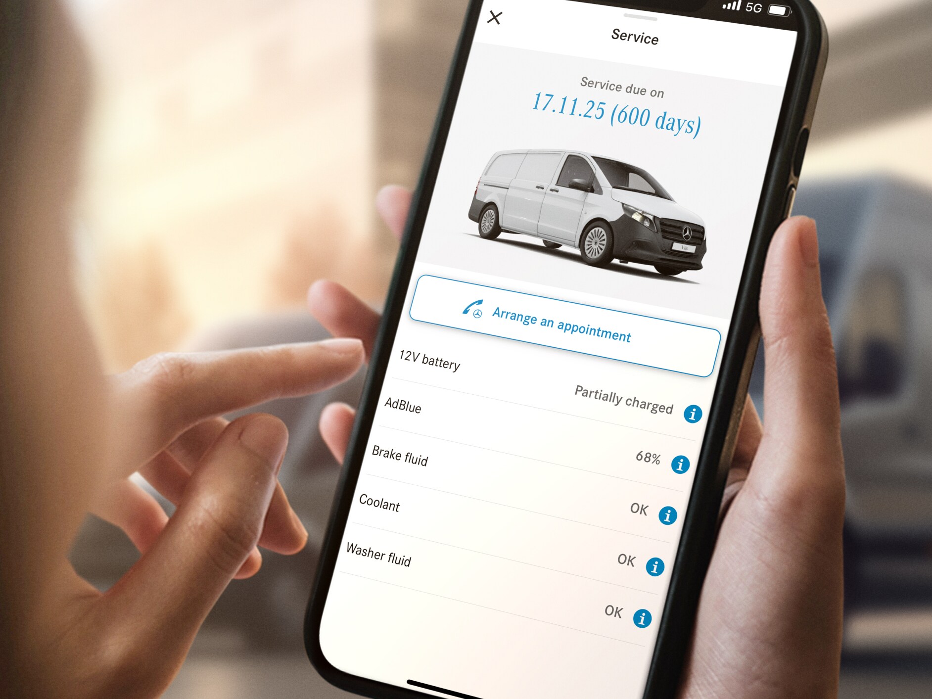 Funcția Management revizii, pe un smartphone.