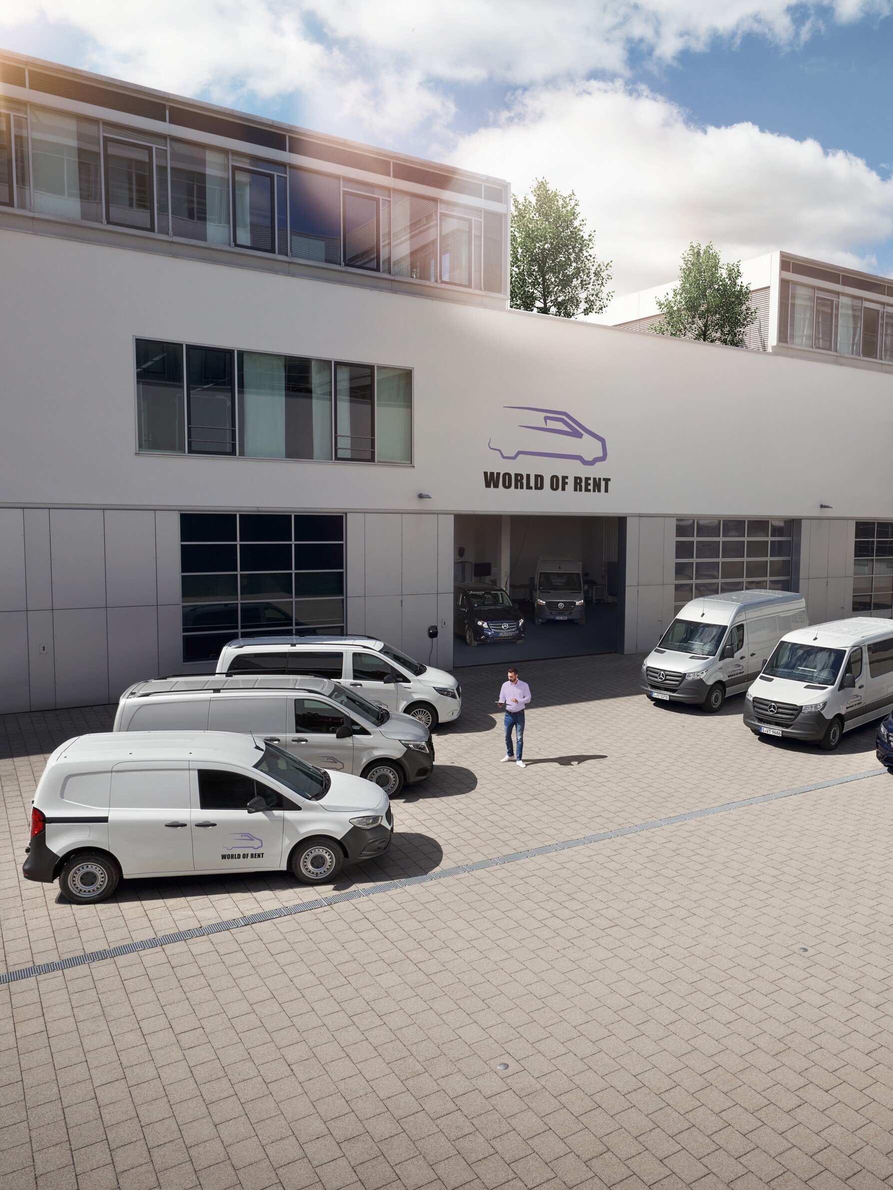 Flotă de autovehicule comerciale Mercedes-Benz.