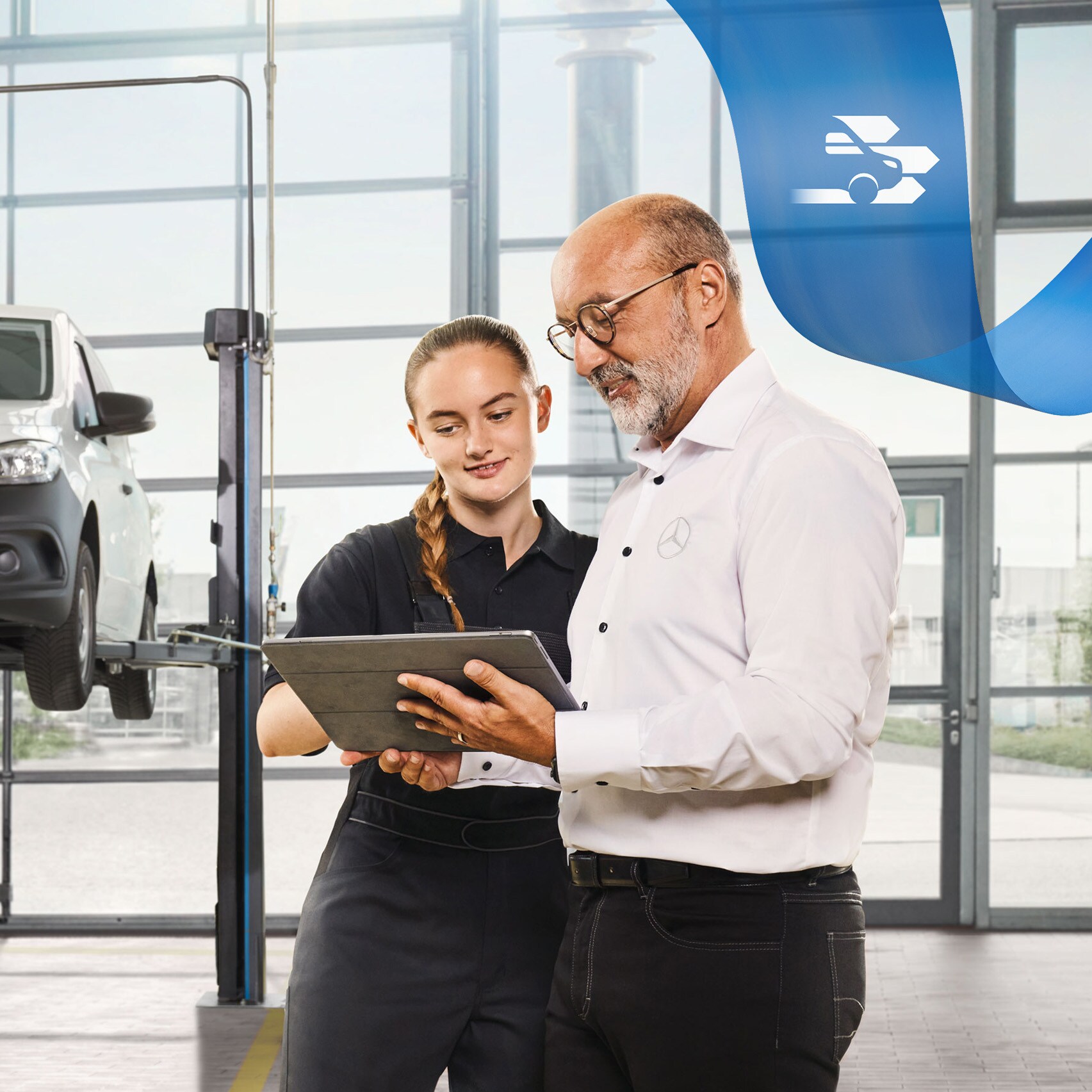 Servicel pentru autovehicule comerciale Mercedes-Benz.